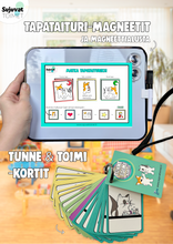 Lataa kuva Galleria-katseluun, Tunne- &amp; toimi -kortit ja Tapataituri -magneetit +Magneettialusta
