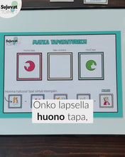 Lataa video gallerian katseluohjelmaan Tunne- &amp; toimi -kortit ja Tapataituri -magneetit +Magneettialusta
